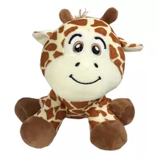 Bicho De Pelúcia Zoo 20cm Girafa Unik Toys Cor Marrom