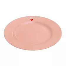 Prato De Sobremesa L'amour Porcelana Rosa 19,5cm - Hauskraft