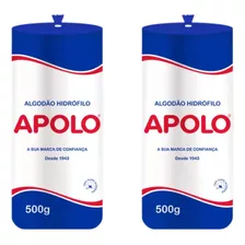 Kit 2 Algodão Hidrófilo Apolo Rolo 500g Atacado