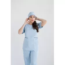 Conjunto Hospitalar Pijama Gabardine Com Touca - Feminino