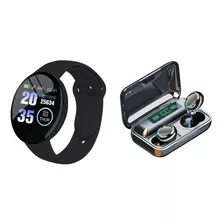 Reloj Inteligente Smart Watch D18 + F9 Audífono Base Carga
