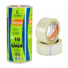 Fita Adesiva Transparente 45x100 Durex Largo - 10 Rolos