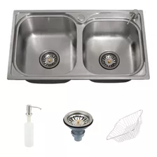 Cuba Para Cozinha Gourmet Pia Dupla Aço Inox Ticunas Pingoo.casa - Prata Escovado