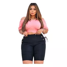 Bermuda Moda Evangélica Plus Size Feminina 44 Até 52 Botões