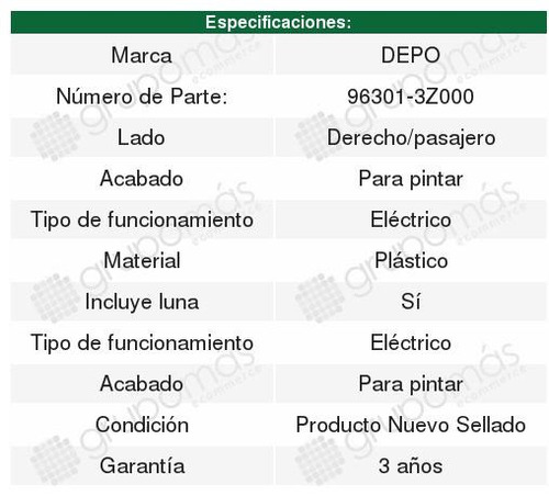 Par De Espejos Electricos P/pintar Nissan Altima 2002 2003 Foto 2