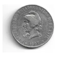 Moeda Prata .900 Brasil República 2000 Réis 1907 #1