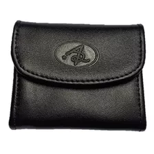 Monedero Sencillero Hombre Cuero Nuevo Color Negro, Azul