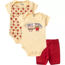 Kit Body Infantil 3 Peças Kappes Amarelo