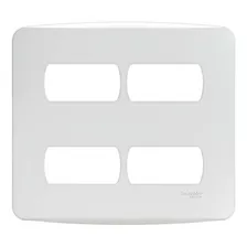 Placa 4x4 4 Postos Separados Branca Miluz S3b77440 Schneider Cor Branco