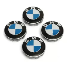 Juego 4 Centros De Llanta Bmw 68mm Estilo Original Insignia 