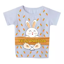 Camiseta Infantil Manga Curta Páscoa Coelho