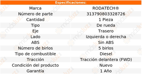 (1) Maza De Rueda Tras Celebrity V8 4.3l 84/85 Rodatech Foto 3