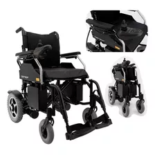 Cadeira De Rodas Motorizada Alumínio Dobrável Detroit Praxis Cor Alumínio E Preta