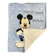 Frazada Corderito Flannel Mickey Para Bebés 75 X 100 Cm