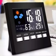 Reloj Despertador Control Por Voz Temperatura Humedad Fecha 