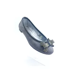 Zapato Zapatilla Coqueta Negro Con Moño 