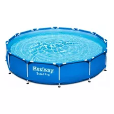 Pileta Estructural Redondo Bestway 56706 Con Capacidad De 6473 Litros De 366cm De Largo X 366cm De Ancho De 366cm De Diámetro Azul