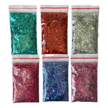 Kit Glitter Holográfico - 6 Cores Para Resina Epoxi 