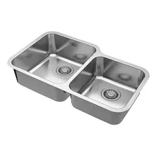 Cuba Dupla Embutir Bell Inox Franke Para Cozinha 84,5x46,5 Cor Cinza