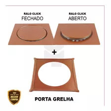 Ralo Click 15x15 Cm Inteligente Em Inox Cores + Porta Grelha