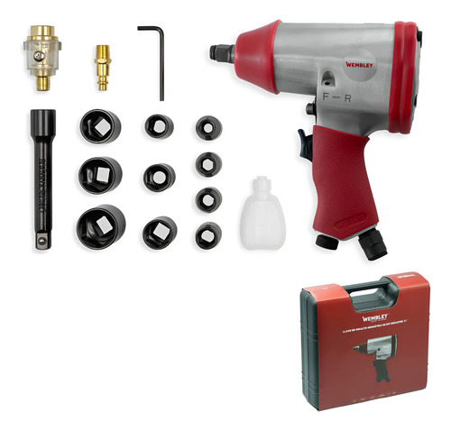 Kit Llave Impacto Neumatica Wembley Enc 1/2 - 312nm 8196 Dgm Plateado 0