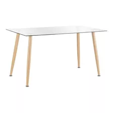 Mesa De Comedor De Vidrio Templado Rectangular 4/6 Personas