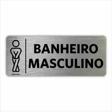 Placa Indicação Setor Portas Banheiro Masculino 8x20cm