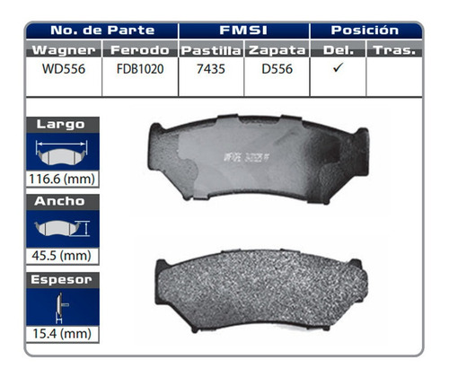 Balatas Delanteras Chevrolet Tracker 4x4 2000 2001 Ceramica Foto 2