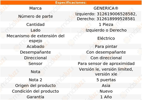 Espejo Elect P/pintar C/desemp C/direcc Highlander 17/19 Foto 2