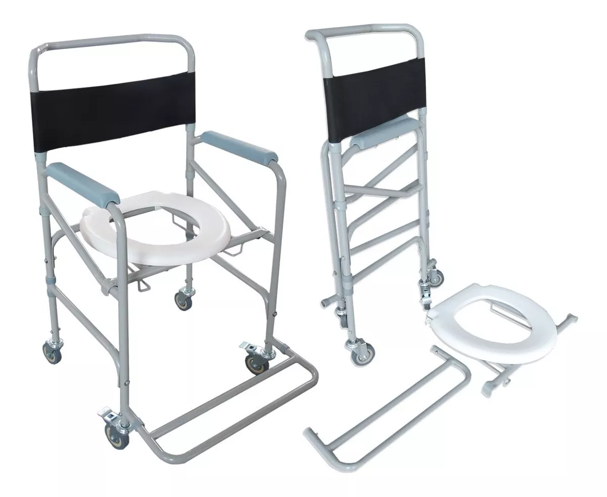 Cadeira De Rodas Higiênica Dobrável Aço D40 Dellamed (100kg)