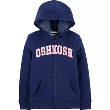 Campera De Algodon Azul Con Logo Niña Oshkosh 8t Flaber 