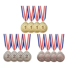 12 Pzs Medallas Deportivas Medallas De Oro/plata/bronce