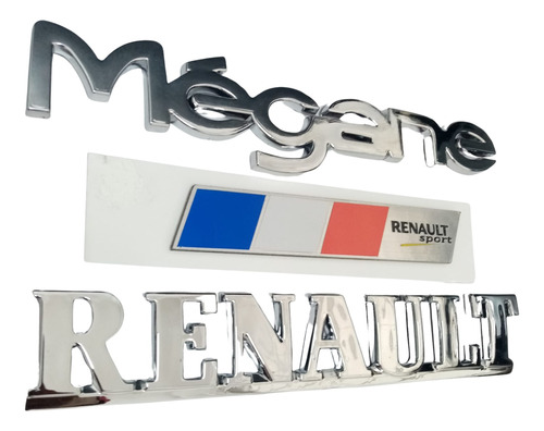 Emblemas Renault, Megane 1, Plaqueta Renault Sport Baul.  Foto 4