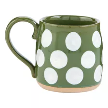 Mud Pie Taza Floral Con Puntos Verdes