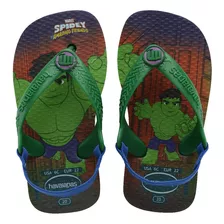 Sandália Havaianas Baby Marvel Hulk Infantil Elástico Menino