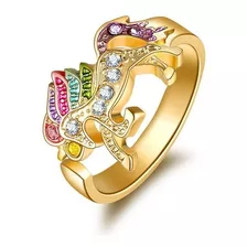 Anillo Unicornio Ajustable Mujer Niña + Bolsa Regalo Joyas 