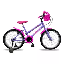 Bicicleta De Passeio Infantil Rossi Bella Aro 20 1v Freios V-brakes Cor Violeta/rosa Com Rodas De Treinamento