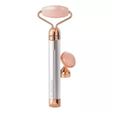 Rolo Massageador Facial Pedra Quartzo Vibratório Rosa Jade A