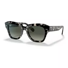 Oculos Solar Ray-ban Rb2186 State Street 1333/71 52-20 145 Cor Da Armação Polished Black Cor Da Lente Grey/blue Cor Da Haste Polished Black