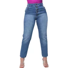 Calça Feminina Jeans Mom Destroyed Rasgada Cintura Alta Top