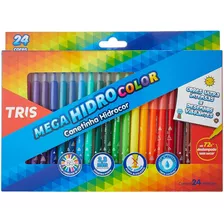 Canetinha 24 Cores Para Pintar Colorir Mega Hidrocolor Lavav