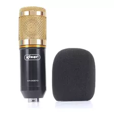 Microfone Knup Kp-m0010 Condensador Cardioide Cor Preto/dourado