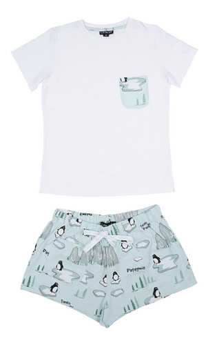 Pijama Short Little Bit Diseños Chile-100% Algodón Mujer