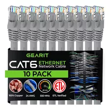Gearit Cable Ethernet Cat 6 De 10 Pies (paquete De 10) - ...