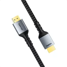 Cabo Hdmi 2.1 Ultra High Speed 8k 4k 2m Nylon Trançado Preto