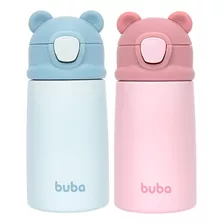 Garrafa Térmica Infantil Canudo Parede Dupla Inox 320ml Buba