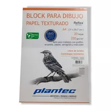 Block Para Dibujo Plantec A4 X 20 H 350 Gr Acuarela 15662 Color Blanco
