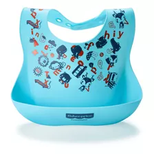 Babador De Silicone Azul Yummy Pega Migalhas Fisher Price