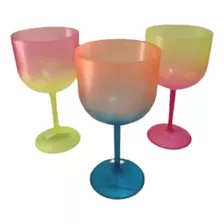  Taça Gim 600 Ml Degradê Colorida Neon Festa 8 Unids