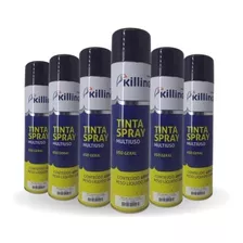 Tinta Spray Preto Brilho Caixa 6 Un Uso Geral E Automotivo